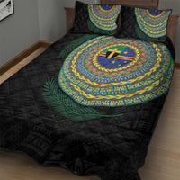 Tafea Tribal Tattoo with Namele Leaves Quilt Bed Set
