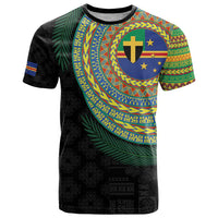 Tafea Tribal Tattoo with Namele Leaves T Shirt LT03 Black - Polynesian Pride