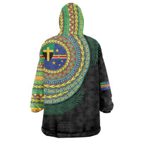Tafea Tribal Tattoo with Namele Leaves Wearable Blanket Hoodie