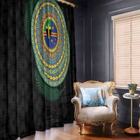 Tafea Tribal Tattoo with Namele Leaves Window Curtain LT03 - Polynesian Pride