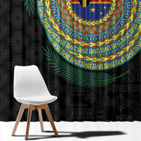 Tafea Tribal Tattoo with Namele Leaves Window Curtain LT03 - Polynesian Pride