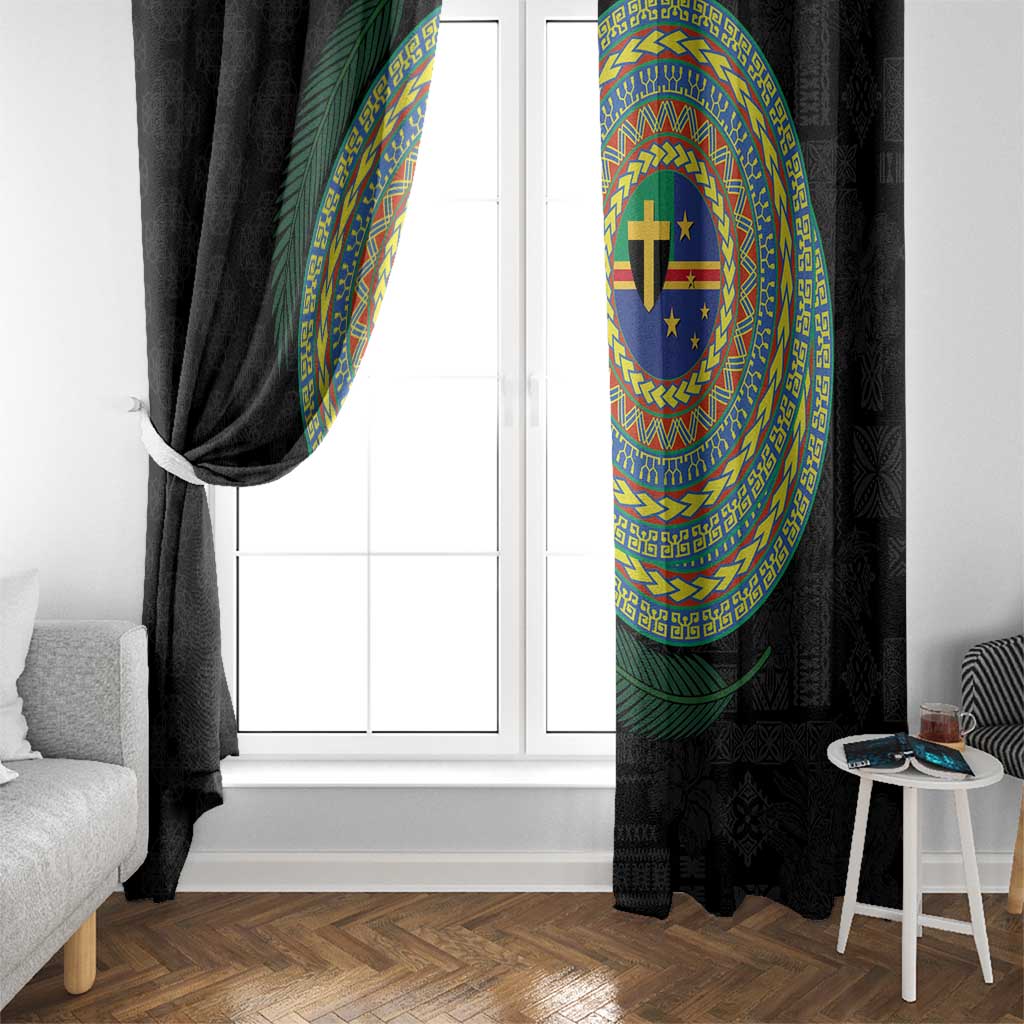 Tafea Tribal Tattoo with Namele Leaves Window Curtain LT03 - Polynesian Pride