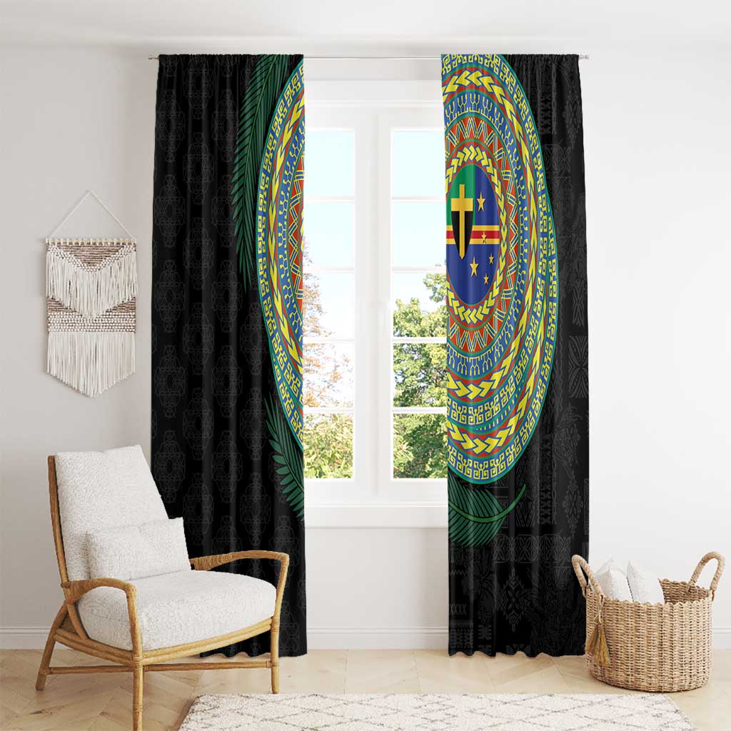 Tafea Tribal Tattoo with Namele Leaves Window Curtain LT03 - Polynesian Pride