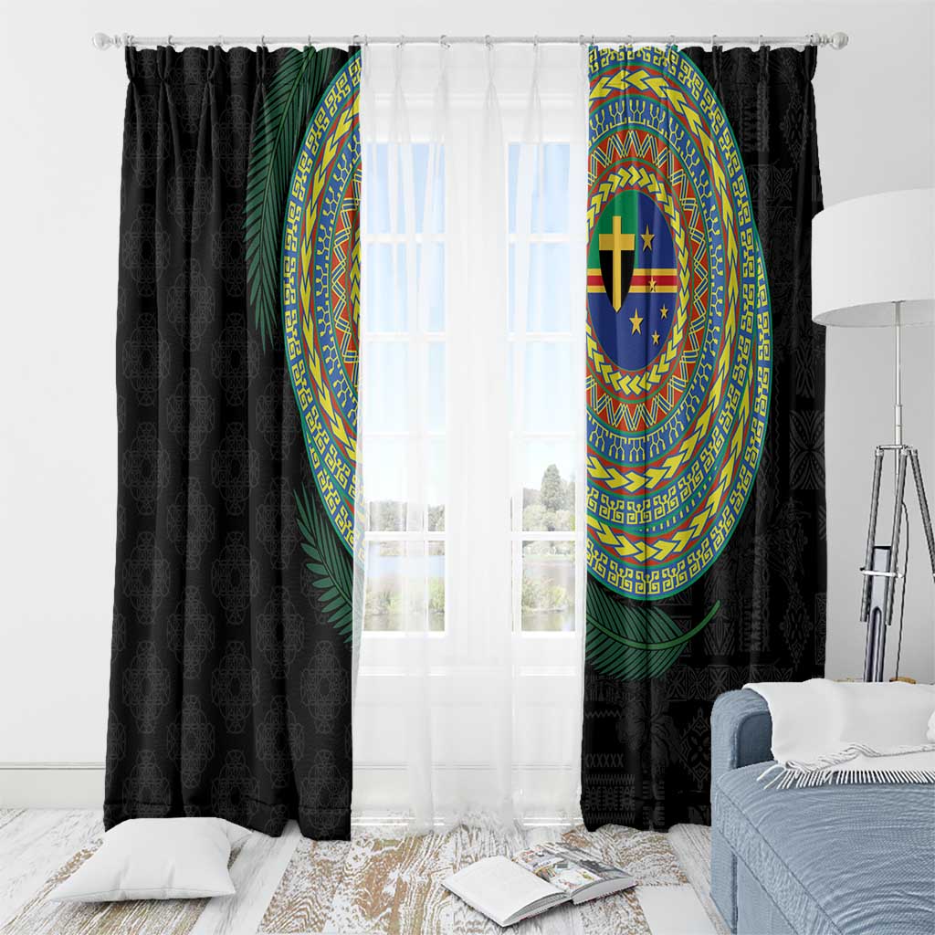 Tafea Tribal Tattoo with Namele Leaves Window Curtain LT03 - Polynesian Pride