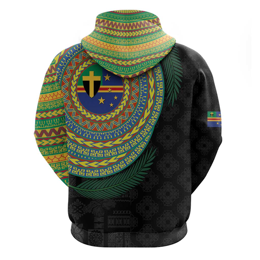 Tafea Tribal Tattoo with Namele Leaves Zip Hoodie