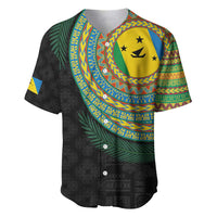 Malampa Tribal Tattoo with Namele Leaves Baseball Jersey LT03 Black - Polynesian Pride