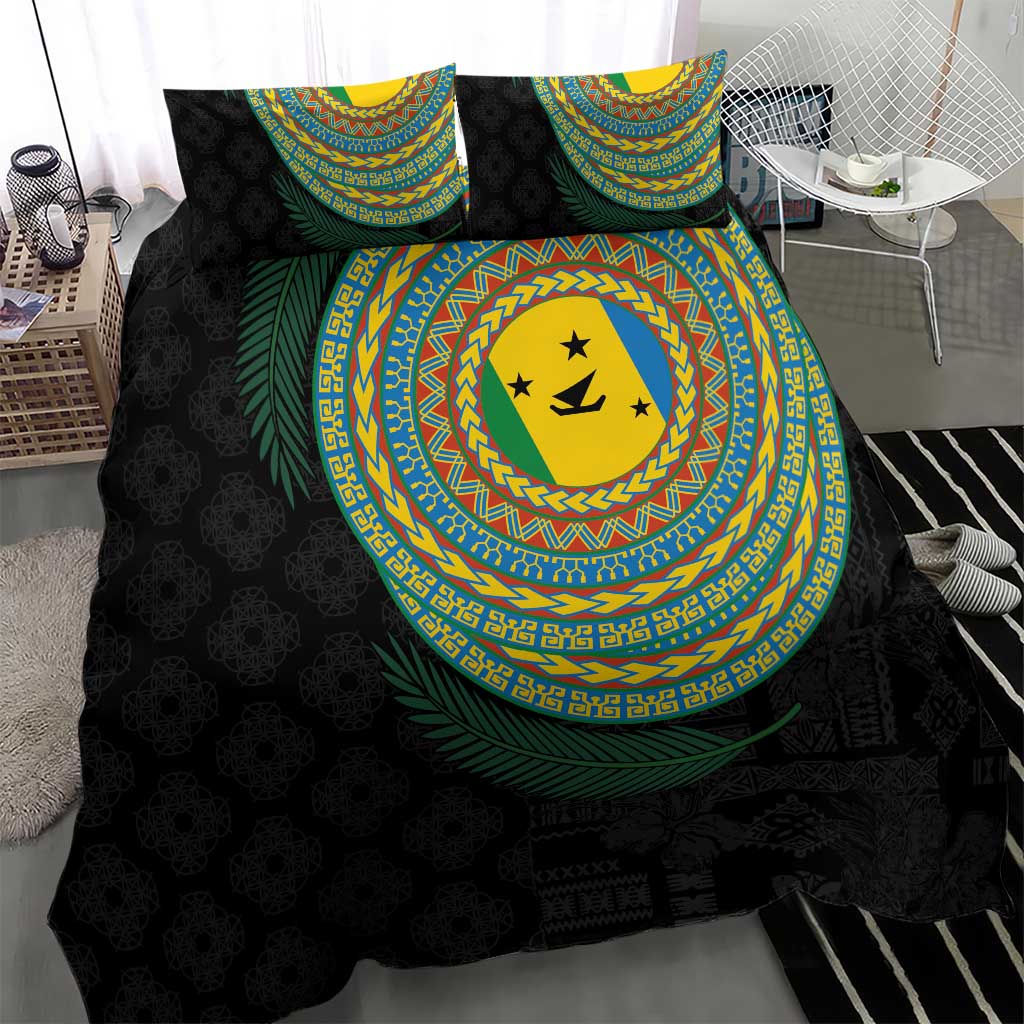 Malampa Tribal Tattoo with Namele Leaves Bedding Set