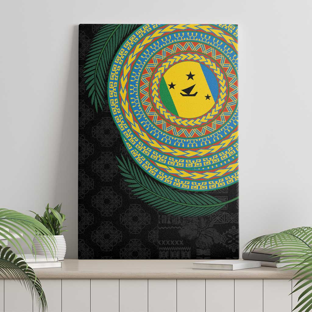 Malampa Tribal Tattoo with Namele Leaves Canvas Wall Art