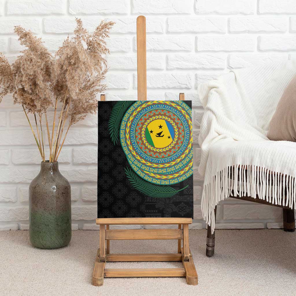 Malampa Tribal Tattoo with Namele Leaves Canvas Wall Art