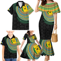 Malampa Tribal Tattoo with Namele Leaves Family Matching Mermaid Dress and Hawaiian Shirt
