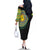 Malampa Tribal Tattoo with Namele Leaves Family Matching Off The Shoulder Long Sleeve Dress and Hawaiian Shirt
