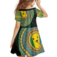 Malampa Tribal Tattoo with Namele Leaves Family Matching Off Shoulder Maxi Dress and Hawaiian Shirt