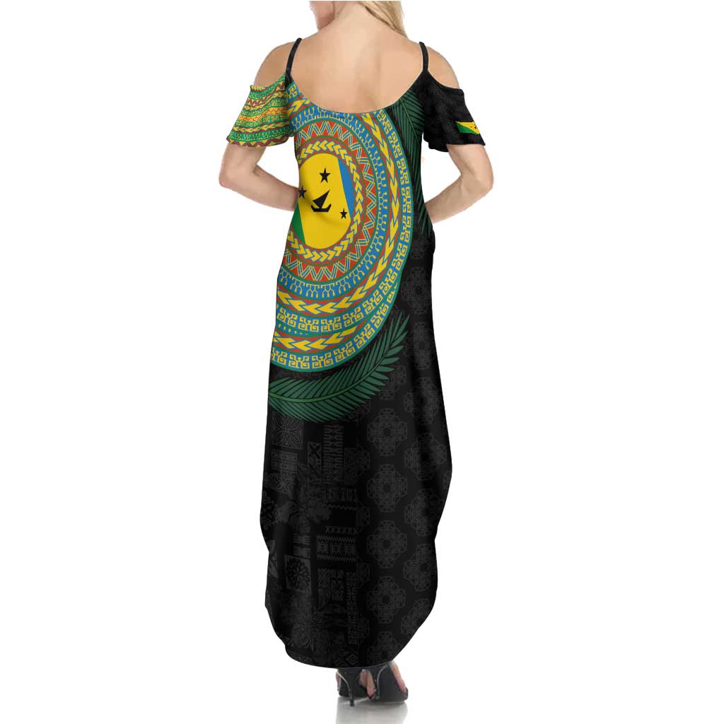 Malampa Tribal Tattoo with Namele Leaves Family Matching Summer Maxi Dress and Hawaiian Shirt
