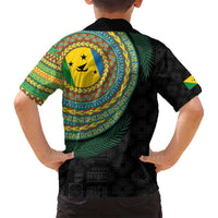 Malampa Tribal Tattoo with Namele Leaves Family Matching Tank Maxi Dress and Hawaiian Shirt