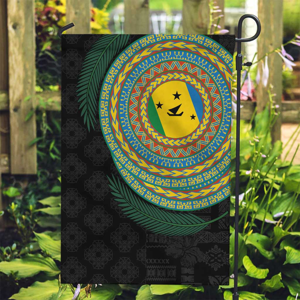 Malampa Tribal Tattoo with Namele Leaves Garden Flag