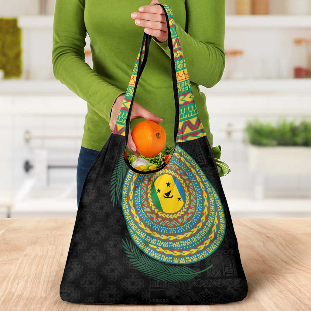 Malampa Tribal Tattoo with Namele Leaves Grocery Bag