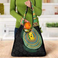 Malampa Tribal Tattoo with Namele Leaves Grocery Bag