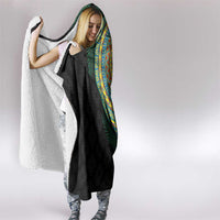 Malampa Tribal Tattoo with Namele Leaves Hooded Blanket