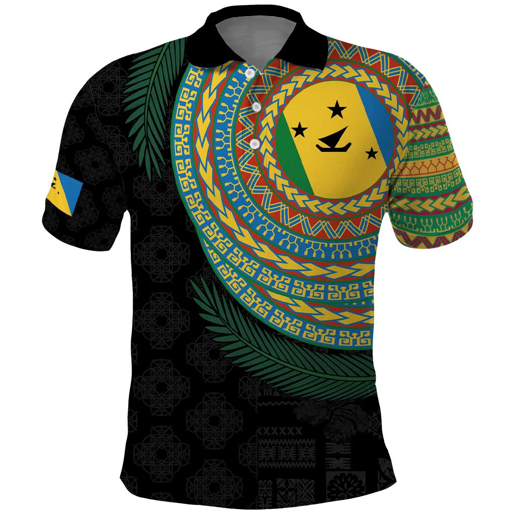 Malampa Tribal Tattoo with Namele Leaves Polo Shirt