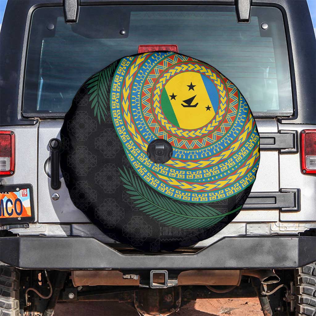 Malampa Tribal Tattoo with Namele Leaves Spare Tire Cover