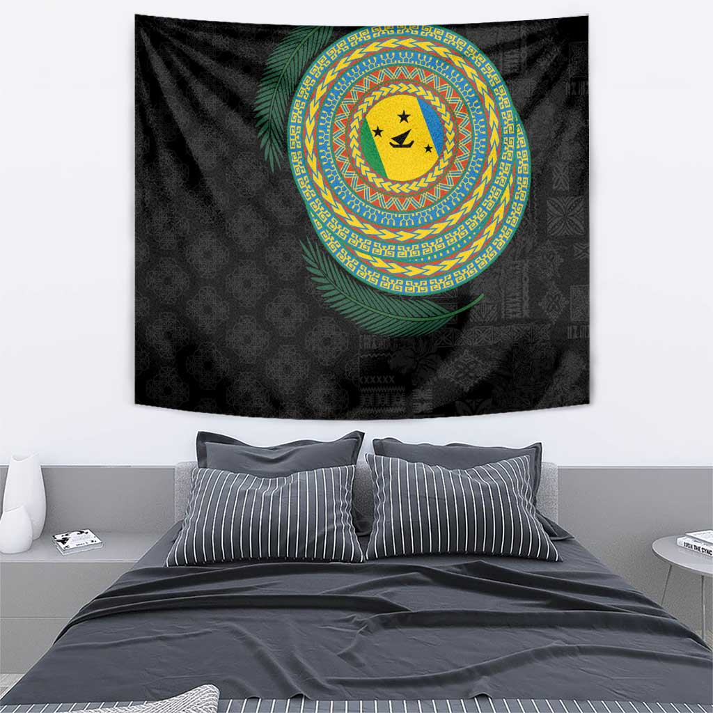 Malampa Tribal Tattoo with Namele Leaves Tapestry