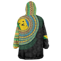Malampa Tribal Tattoo with Namele Leaves Wearable Blanket Hoodie