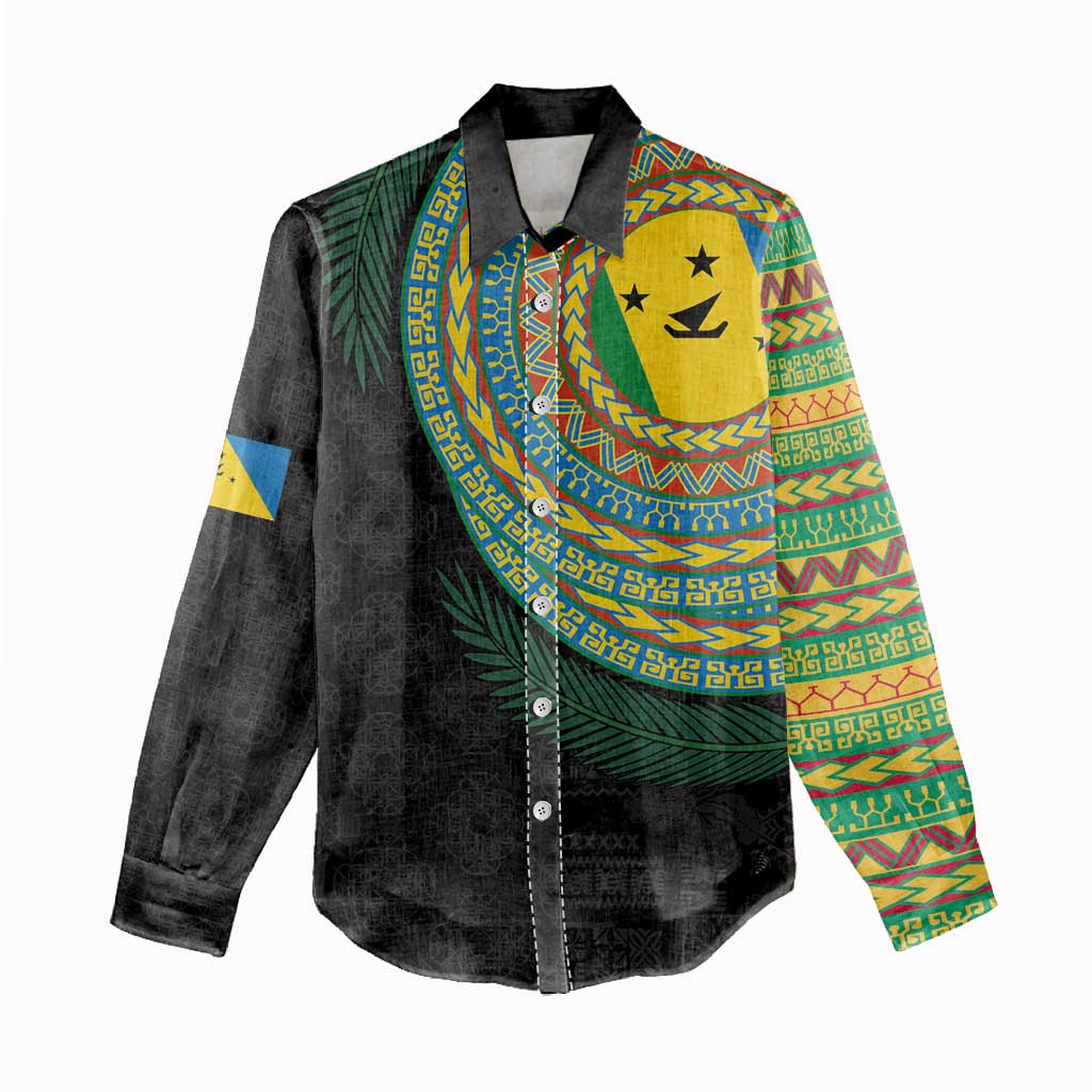 Malampa Tribal Tattoo with Namele Leaves Women Casual Shirt