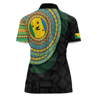 Malampa Tribal Tattoo with Namele Leaves Women Polo Shirt