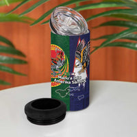 Manuʻa Islands and American Samoa Together 4 in 1 Can Cooler Tumbler Rooster and Eagle Mascot National Map and Flag Style LT03 - Polynesian Pride
