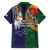 Manuʻa Islands and American Samoa Together Family Matching Puletasi and Hawaiian Shirt Rooster and Eagle Mascot National Map and Flag Style