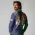 Manuʻa Islands and American Samoa Together Long Sleeve Polo Shirt Rooster and Eagle Mascot National Map and Flag Style