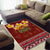 Aloha Plumeria Flowers Area Rug With Hawaiian Style Tapa Tribal