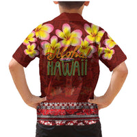 Aloha Plumeria Flowers Family Matching Mermaid Dress and Hawaiian Shirt With Hawaiian Style Tapa Tribal