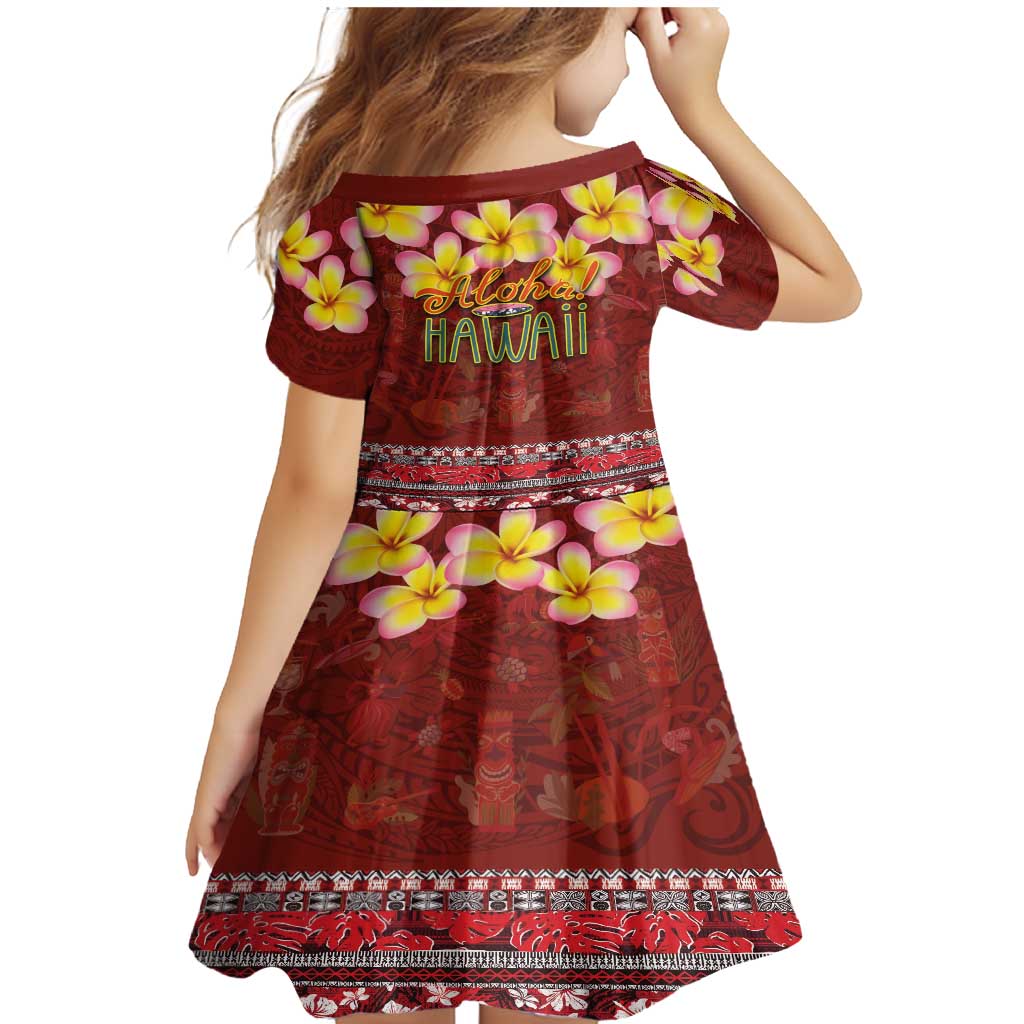 Aloha Plumeria Flowers Family Matching Mermaid Dress and Hawaiian Shirt With Hawaiian Style Tapa Tribal