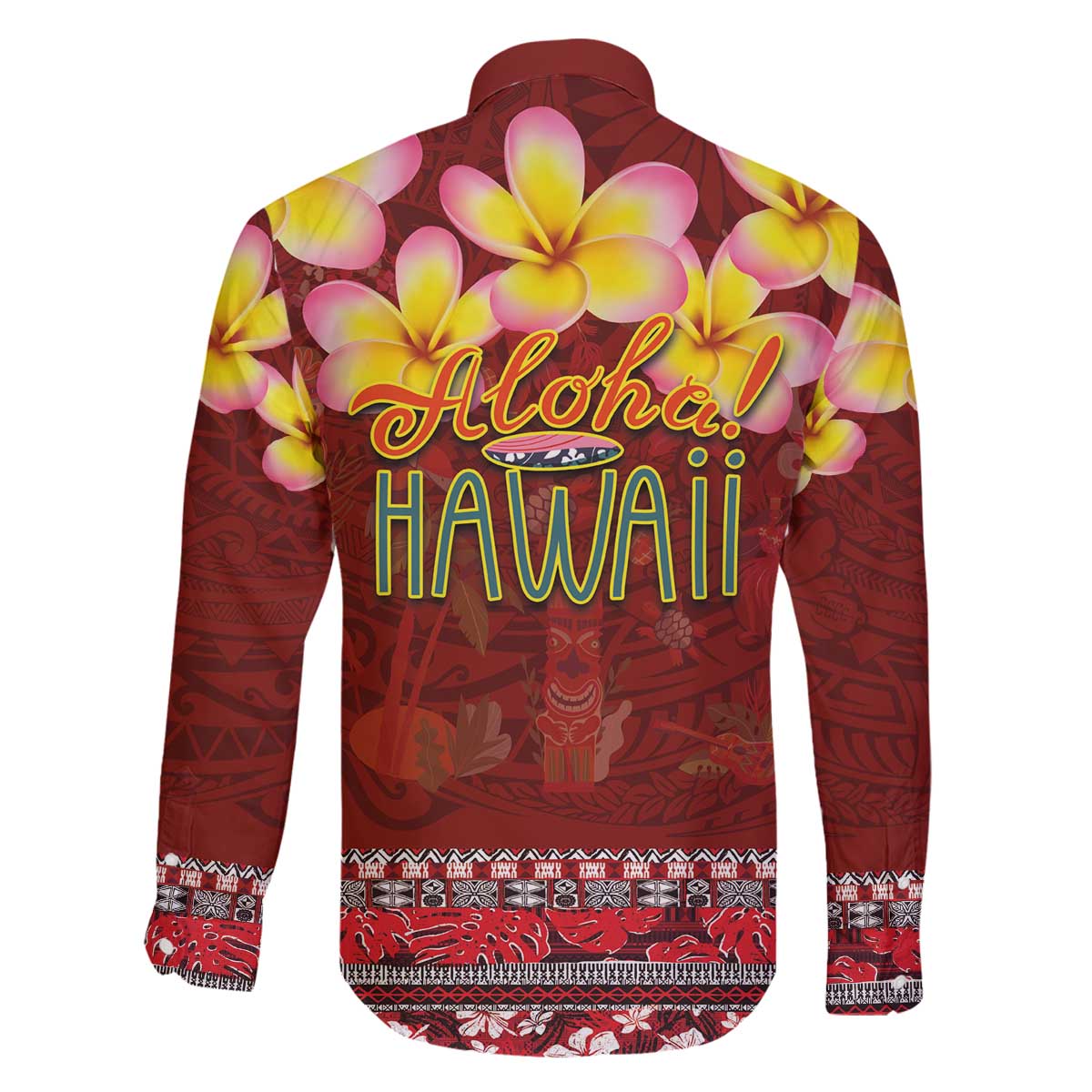 Aloha Plumeria Flowers Family Matching Puletasi and Hawaiian Shirt With Hawaiian Style Tapa Tribal