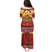 Aloha Plumeria Flowers Family Matching Puletasi and Hawaiian Shirt With Hawaiian Style Tapa Tribal