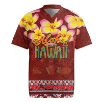 Aloha Plumeria Flowers Rugby Jersey With Hawaiian Style Tapa Tribal