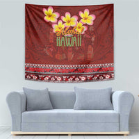 Aloha Plumeria Flowers Tapestry With Hawaiian Style Tapa Tribal