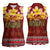 Aloha Plumeria Flowers Women Sleeveless Polo Shirt With Hawaiian Style Tapa Tribal