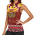 Aloha Plumeria Flowers Women Sleeveless Polo Shirt With Hawaiian Style Tapa Tribal