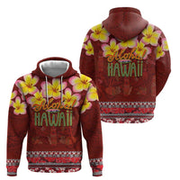 Aloha Plumeria Flowers Zip Hoodie With Hawaiian Style Tapa Tribal LT03 - Polynesian Pride