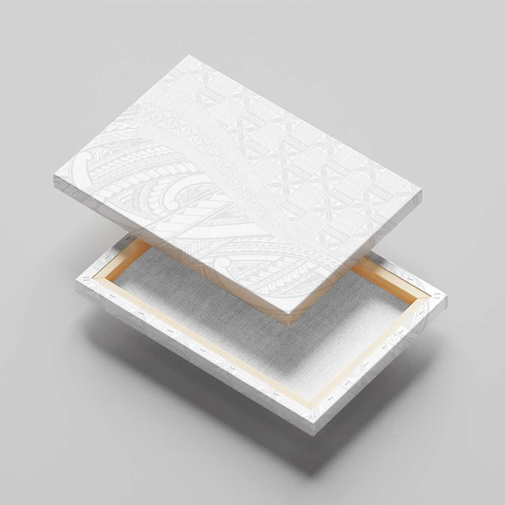 Niue White Sunday Canvas Wall Art Hiapo Tribal Art Tattoos - Polynesian Pride