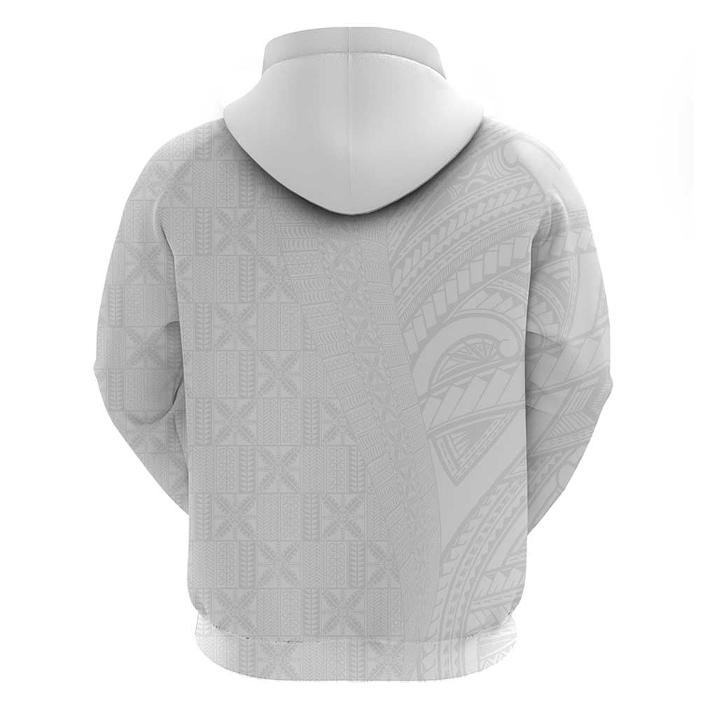 Niue White Sunday Hoodie Hiapo Tribal Art Tattoos - Polynesian Pride