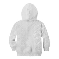 Niue White Sunday Kid Hoodie Hiapo Tribal Art Tattoos - Polynesian Pride