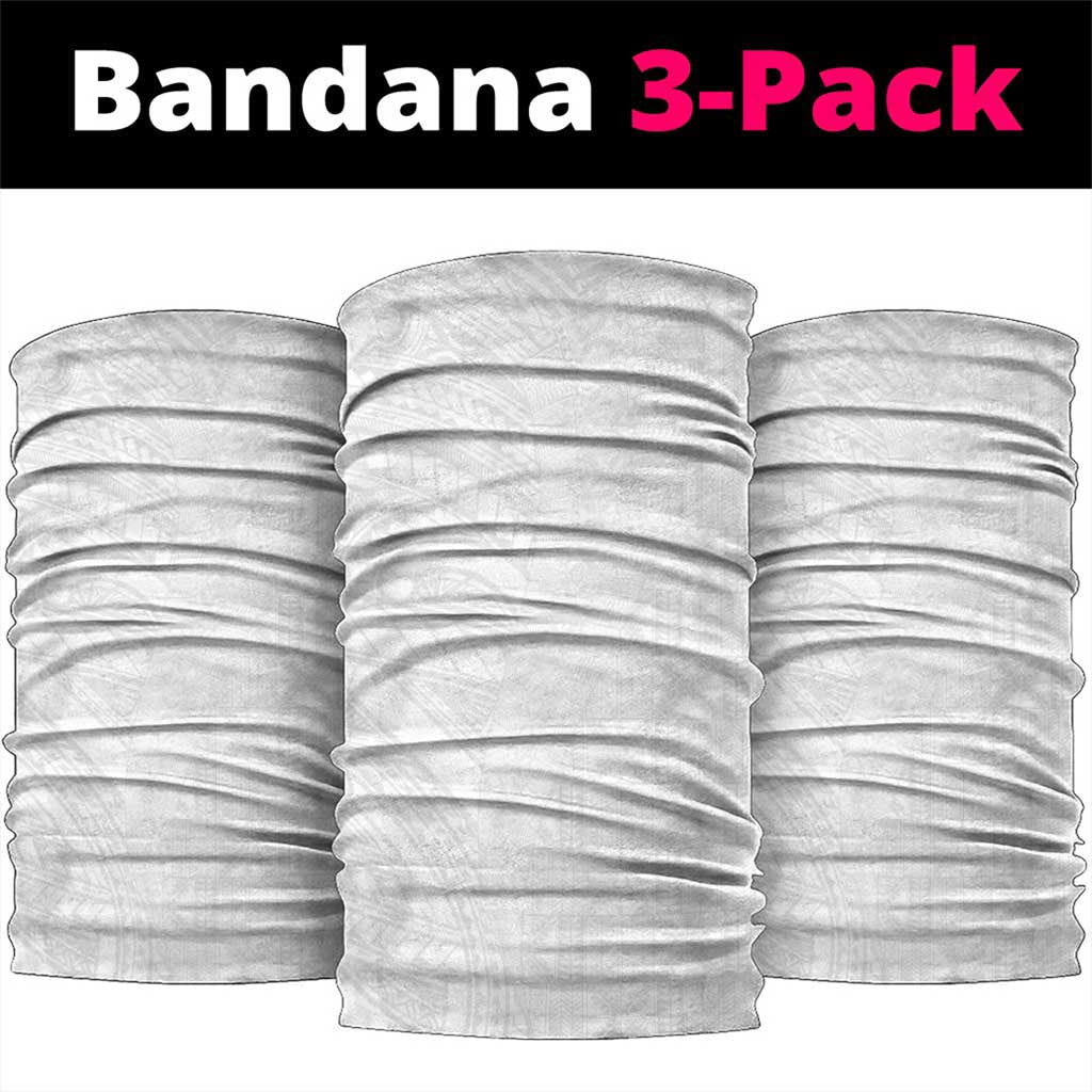 Niue White Sunday Neck Gaiter Hiapo Tribal Art Tattoos - Polynesian Pride