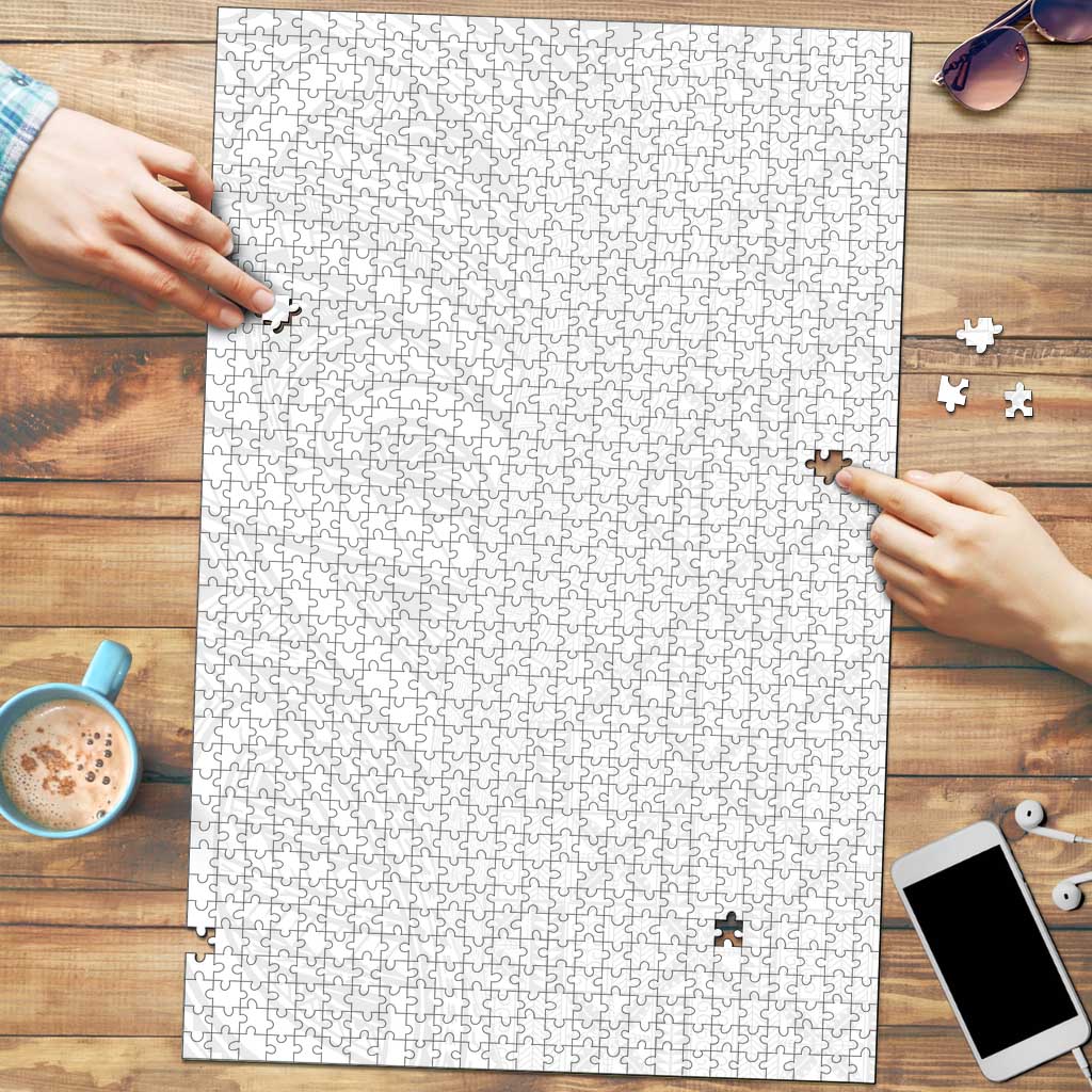 Niue White Sunday Puzzle Hiapo Tribal Art Tattoos - Polynesian Pride