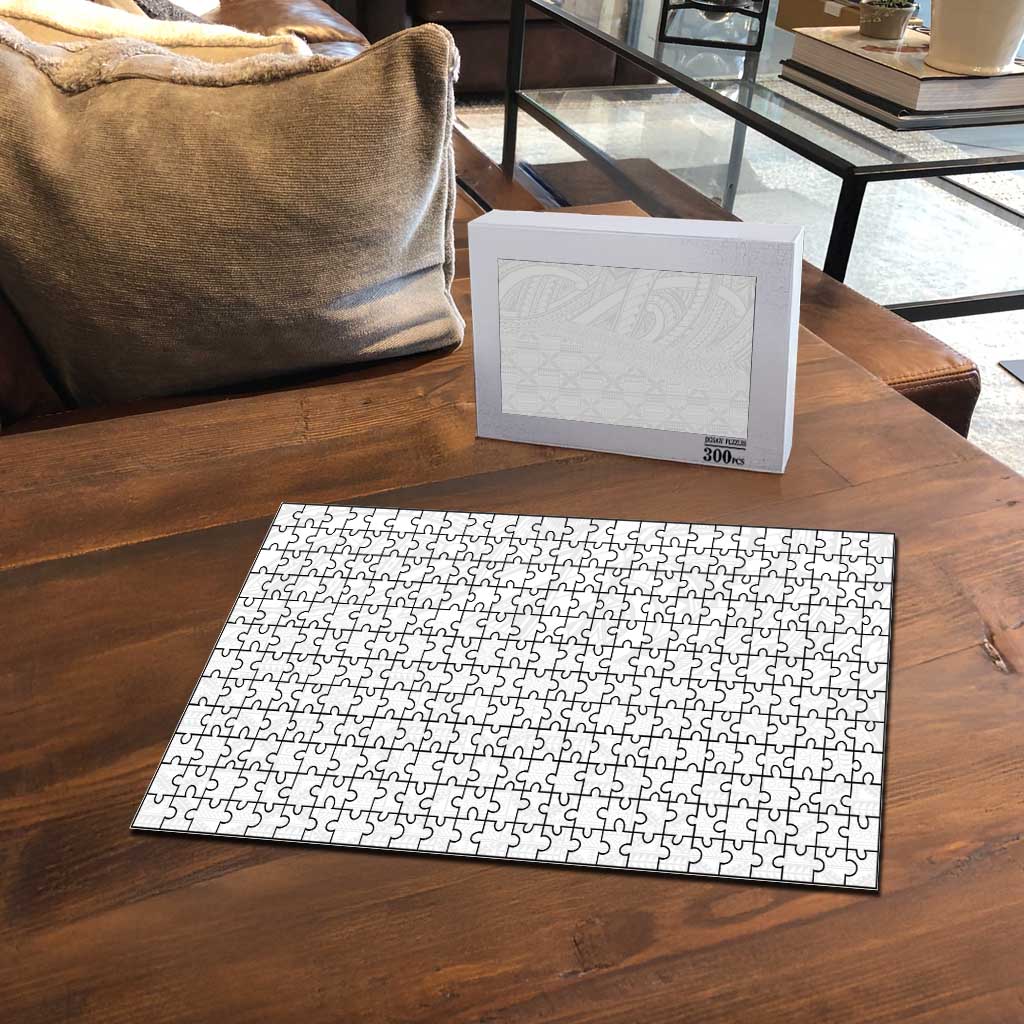 Niue White Sunday Puzzle Hiapo Tribal Art Tattoos - Polynesian Pride