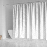 Niue White Sunday Shower Curtain Hiapo Tribal Art Tattoos - Polynesian Pride