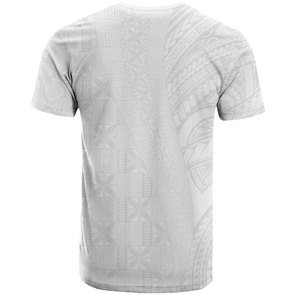 Niue White Sunday T Shirt Hiapo Tribal Art Tattoos - Polynesian Pride