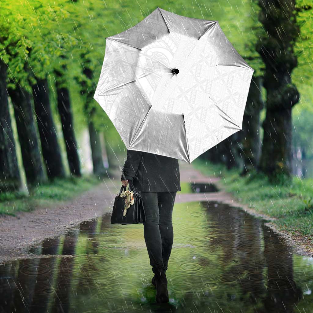 Niue White Sunday Umbrella Hiapo Tribal Art Tattoos - Polynesian Pride